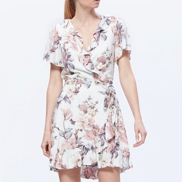 PAIGE Dresses & Skirts - Paige Cardamon floral ruffle wrap dress